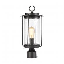  46663/1 - Devonshire 1-Light Post Mount in Matte Black with Seedy Glass