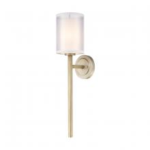 ELK Home 57033/1 - Diffusion 1-Light Sconce in Aged Silver with Frosted Glass Inside Silver Organza Shade