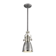 ELK Home 67231-1 - Chadwick 1-Light Mini Pendant in Weathered Zinc with Metal and Frosted Glass