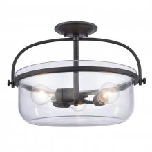 ELK Home 89443/3 - Wentworth 17'' Wide 3-Light Semi Flush Mount - Matte Black