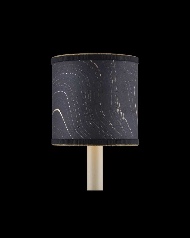 Marble Black Paper Drum Chandelier Shade