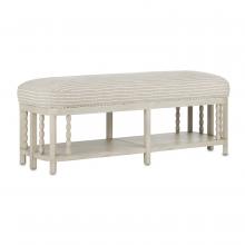 Currey 7000-0672 - Norene Gray Bench, Demetria Parchment