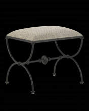 Currey 7000-0992 - Agora Bronze Ottoman, Calcutta Peppercorn